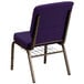 A Flash Furniture Royal Purple church chair with metal legs.