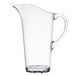 A clear polycarbonate pitcher with a handle.