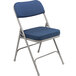 National Public Seating 3215 Gray Metal Folding Chair with 2 inch Regal Blue Fabric Padded Seat