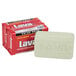 A white rectangular package with red text containing two Lava soap bars.