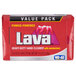 A red package of Lava Pumice-Powered hand soap with moisturizers.