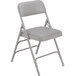 National Public Seating 1302 Gray Metal Folding Chair with 1 1/4 inch Warm Gray Vinyl Padded Seat