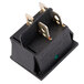 A close-up of an Avantco Old Style black and gold rocker switch.