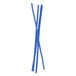 A close-up of blue Bedford Industries Inc. paper bag ties.