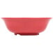 A red bowl with a white background.