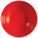 A red bowl with a white background.