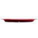 A red oval platter with a white background.