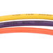 A close up of a cable with three different colored wires.