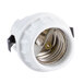 A close-up of a white porcelain screw-in bulb socket.