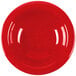 A red speckled melamine bowl.