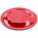 A close-up of a red GET Red Sensation melamine plate.