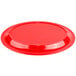 A red oval melamine platter.