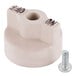 A white plastic Valve Knob with a screw.