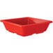 A red square GET Sensation side dish with a lid.