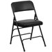 Flash Furniture HA-MC309AV-BK-GG Black Metal Folding Chair with 1 inch Padded Vinyl Seat