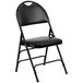 Flash Furniture HA-MC705AV-3-BK-GG Black Metal Folding Chair with 1 inch Padded Vinyl Seat - with Easy-Carry Handle