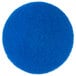 A blue circular Scrubble cleaning pad with a circle in the middle.