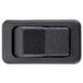 A close-up of a black plastic Nemco Euro Style Rocker Switch with a white background.