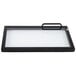 An Avantco black rectangular right hinged door with a handle.