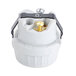 A white plastic Nemco lampholder socket with black straps and a gold screw.