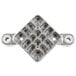 A silver metal Nemco push block guide assembly with holes.