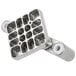 A metal Nemco Push Block Guide Assembly with four holes.