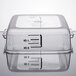 A clear Rubbermaid polycarbonate food storage container with a lid.