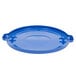 A blue plastic Rubbermaid lid with handles.