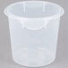 A clear plastic container with a lid.