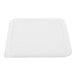 A white square plastic container with a white lid.