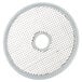 A white circular object with wire mesh with a hole in the middle.