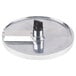 A Robot Coupe 15/32" slicing disc, a circular metal disc with a blade.