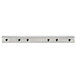 A white metal rectangular bar with holes on it.