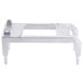A silver metal rectangular base with a hole for Nemco Easy Chicken Slicers.
