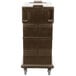 A dark brown Cambro Ultra Camcart with a square pattern on the side.