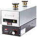 A silver and black Hatco FR-3 food rethermalizer on a counter.