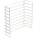 A white metal Nemco bun rack with several rows of wire shelves.