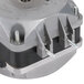 A close up of an Avantco condenser fan motor. A metal device with two screws and two nuts.