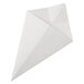 An American Metalcraft white cardboard square fry cone.