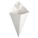 An American Metalcraft white square cardboard fry cone.
