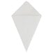 A white triangle shaped object made of paper.