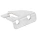 A close-up of a metal Avantco right lid hinge bracket with holes.