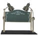 A Hanson Heat Lamps chrome carving station with two lamps over a granite base.
