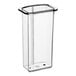 A clear plastic container with a black lid for a Robot Coupe 101089S.