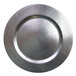 The Jay Companies 1421918BK-F 13 inch Round Silver Polypropylene Charger Plate