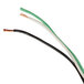 A close-up of the Hanson Heat Lamps ceiling mount heat lamp wires with one black and one white.