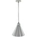 A silver cone-shaped Hanson Heat Lamp with a stainless steel finish.