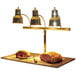 Hanson Heat Lamps 3LM-BB Triple Bulb 20 inch x 36 inch Brass Carving Station with Synthetic Granite Base