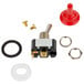 A red and black toggle switch with a red knob on a Bar Maid SWA-250 switch assembly.