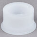 A white plastic Bar Maid bearing shaft with a hole in it.